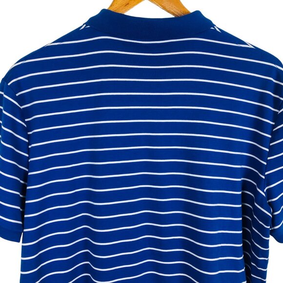 Polo Ralph Lauren Men's Polo Shirt Sz XL Logo Blue White Striped Pima Soft Touch - Picture 8 of 10